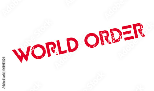 World Order rubber stamp. Grunge design with dust scratches. Effects can be easily removed for a clean, crisp look. Color is easily changed.