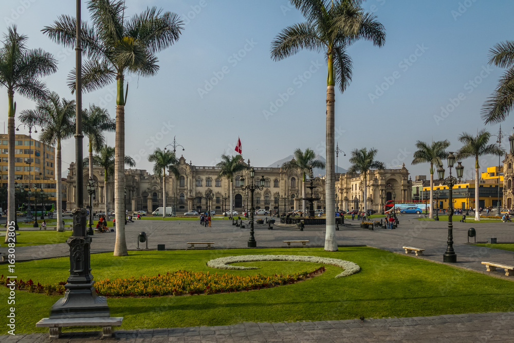 Fototapeta premium Government Palace of Peru at Plaza Mayor - Lima, Peru