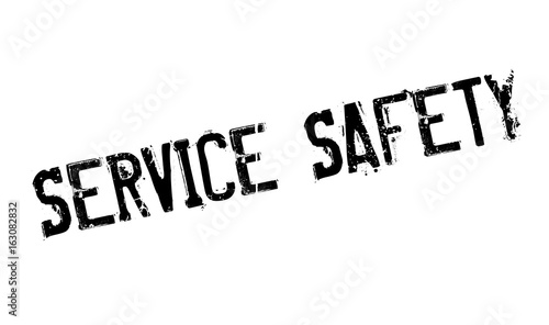 Service Safety rubber stamp. Grunge design with dust scratches. Effects can be easily removed for a clean, crisp look. Color is easily changed.