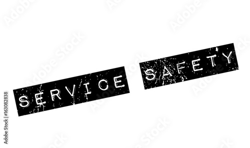 Service Safety rubber stamp. Grunge design with dust scratches. Effects can be easily removed for a clean, crisp look. Color is easily changed.
