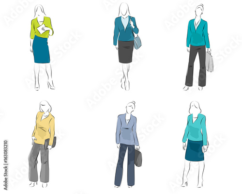 Six mannequin with casual outfit