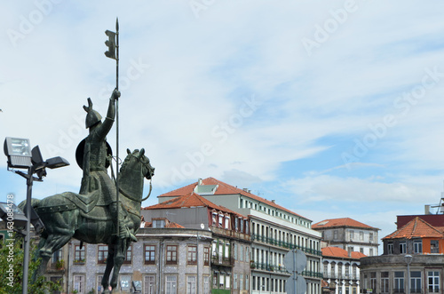 Back of Statue of Dom Pedro IV at Porto Cathedral in Porto  Portugal