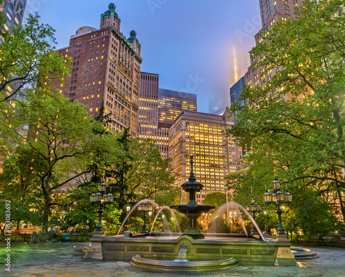 Fountain in City Hall Park - Manhattan, New York City photo