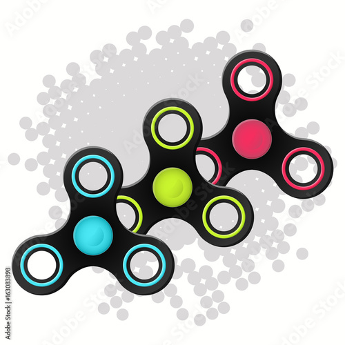 Spinner colored illustration for packaging design, creating posters and promotional leaflets. photo