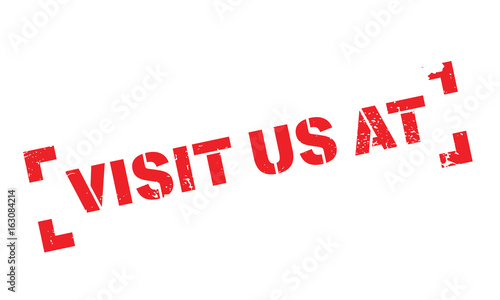 Visit Us At rubber stamp. Grunge design with dust scratches. Effects can be easily removed for a clean, crisp look. Color is easily changed.