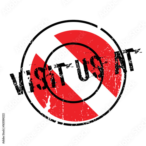 Visit Us At rubber stamp. Grunge design with dust scratches. Effects can be easily removed for a clean, crisp look. Color is easily changed.