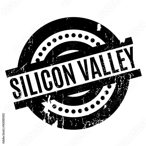 Silicon Valley rubber stamp. Grunge design with dust scratches. Effects can be easily removed for a clean, crisp look. Color is easily changed.