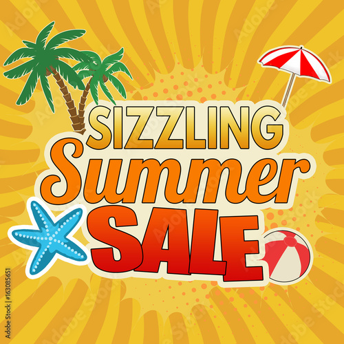 Sizzling summer sale advertising poster design