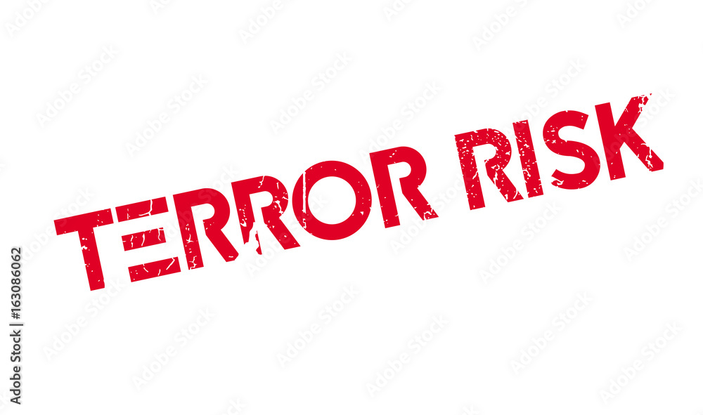 Terror Risk rubber stamp. Grunge design with dust scratches. Effects can be easily removed for a clean, crisp look. Color is easily changed.