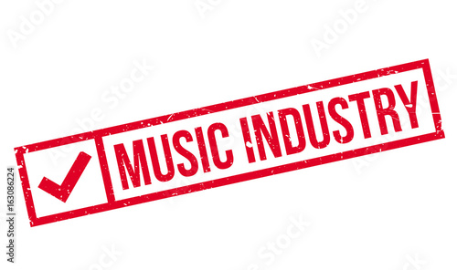 Music Industry rubber stamp. Grunge design with dust scratches. Effects can be easily removed for a clean, crisp look. Color is easily changed.