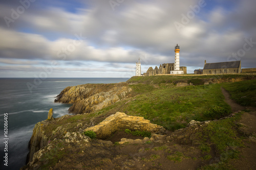 The lighthouse and abbey at Pointe Saint-Mathieu, France