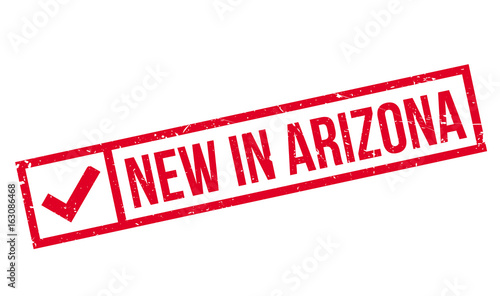 New In Arizona rubber stamp. Grunge design with dust scratches. Effects can be easily removed for a clean, crisp look. Color is easily changed.