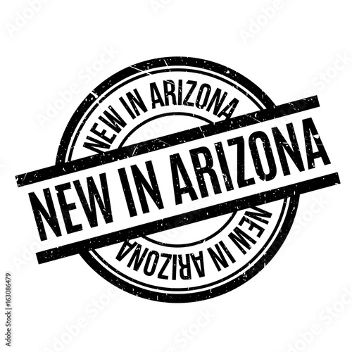 New In Arizona rubber stamp. Grunge design with dust scratches. Effects can be easily removed for a clean, crisp look. Color is easily changed.