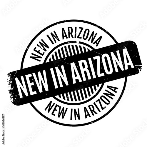 New In Arizona rubber stamp. Grunge design with dust scratches. Effects can be easily removed for a clean, crisp look. Color is easily changed.