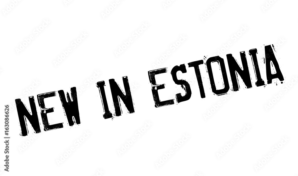 New In Estonia rubber stamp. Grunge design with dust scratches. Effects can be easily removed for a clean, crisp look. Color is easily changed.