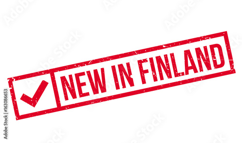 New In Finland rubber stamp. Grunge design with dust scratches. Effects can be easily removed for a clean, crisp look. Color is easily changed.
