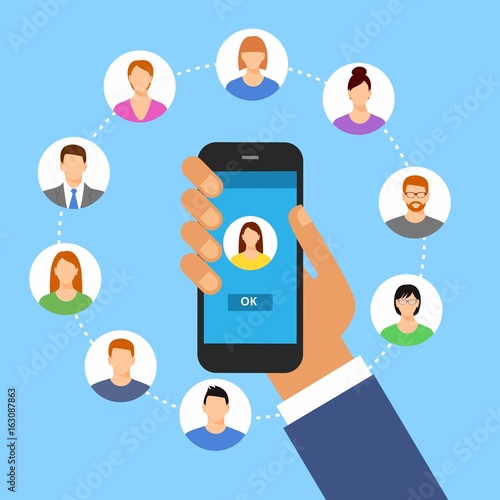 Communication concept with flat icons 