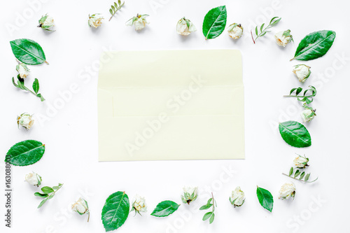 calligraphy floral pattern top view mock up