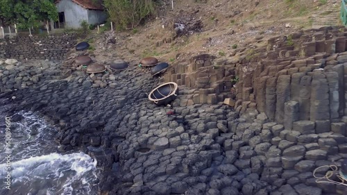 Aerial of Da Dia reef, Phu Yen, Vietnam