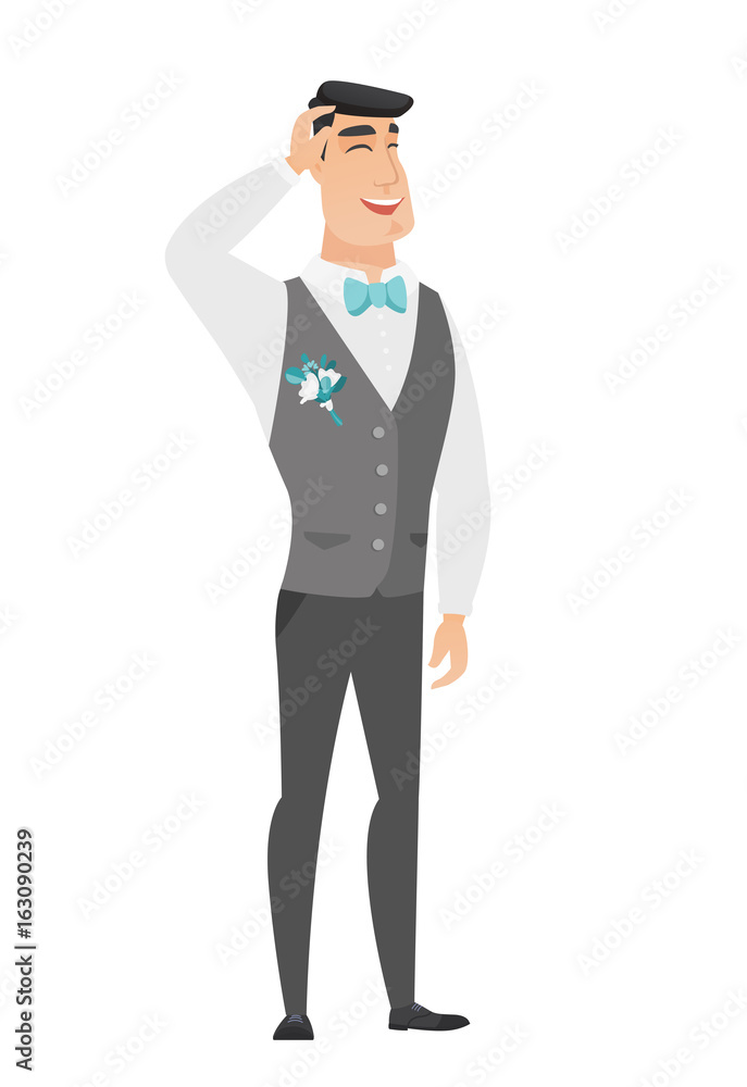 Young caucasian bridegroom laughing. Young caucasian bridegroom laughing.