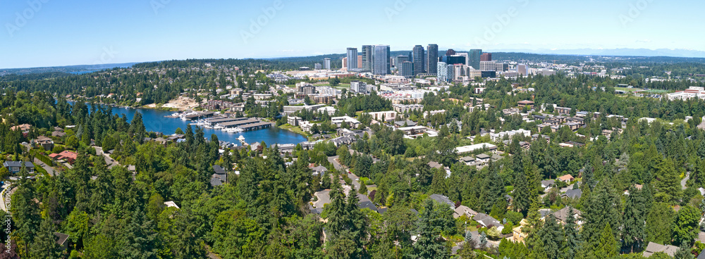 Bellevue Washington Urban Aerial Panoramic City Landscape