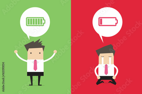 Businessman with different power status. vector