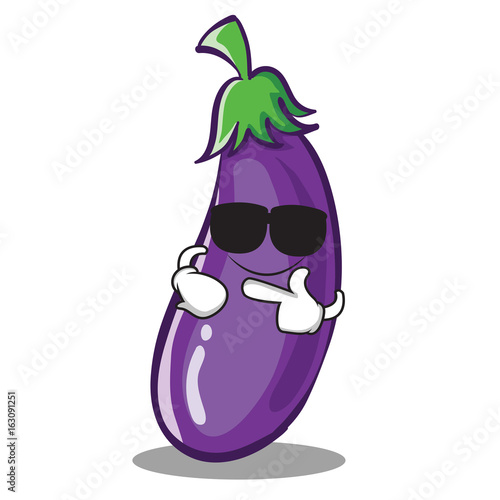 Super cool eggplant character cartoon style