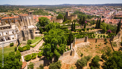 Aerial view of monastery Convent of Christ in Tomar, Portugal photo