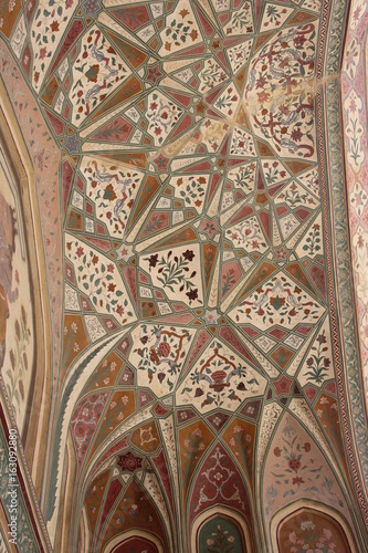 Abstract designs on ceiling at Amber Fort, Jaipur