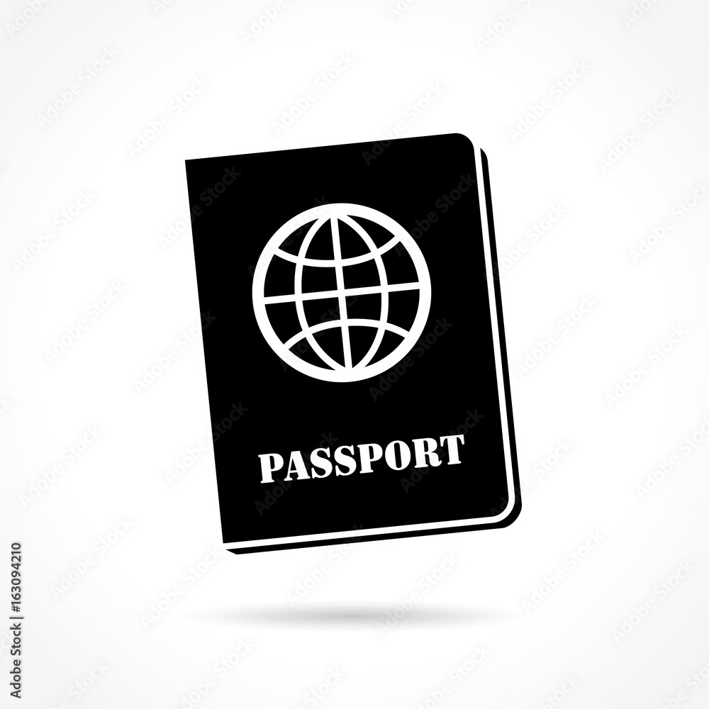 passport icon on white background passport icon on white background