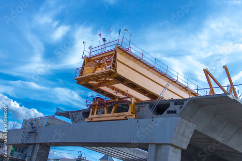 Highway overpass under the construction