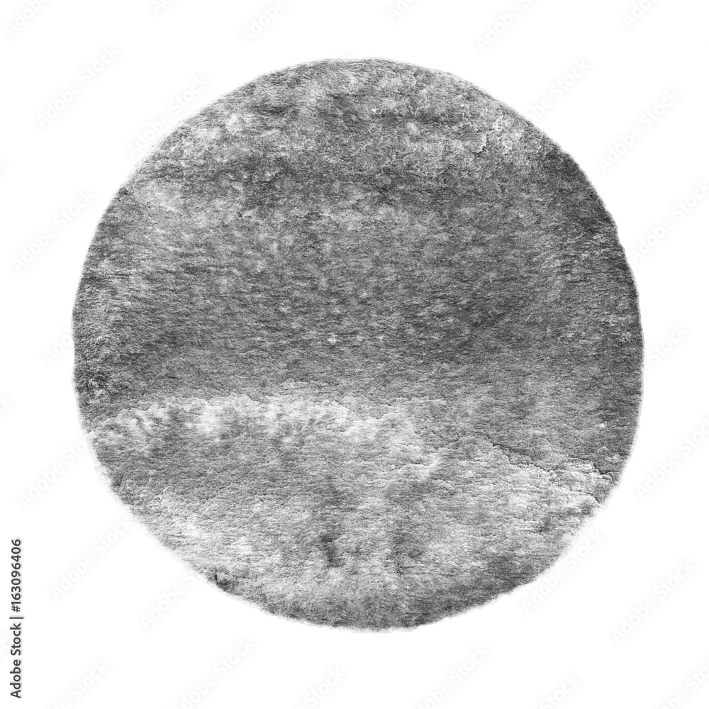Obraz premium Gray watercolor circle. Watercolour stain on white background.