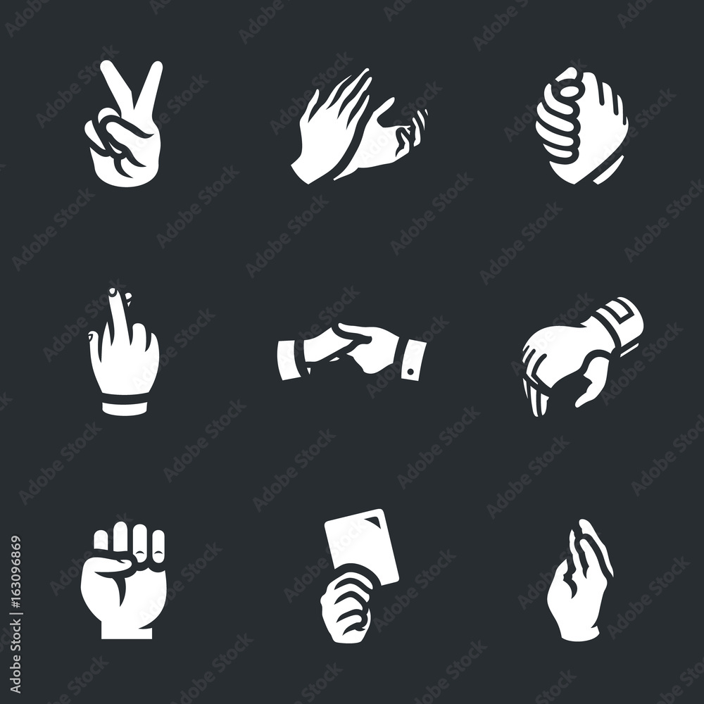 Fototapeta premium Vector Set of Hand gestures Icons.