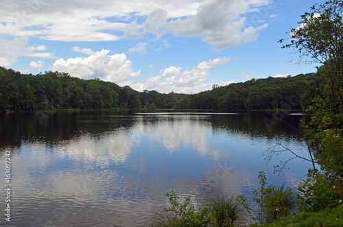 Fototapeta Naklejka Na Ścianę i Meble -  Timber Trails Lake in Sherman,Connecticut