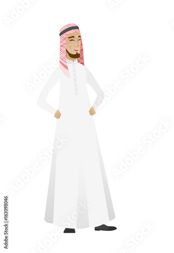 Young muslim businessman laughing.