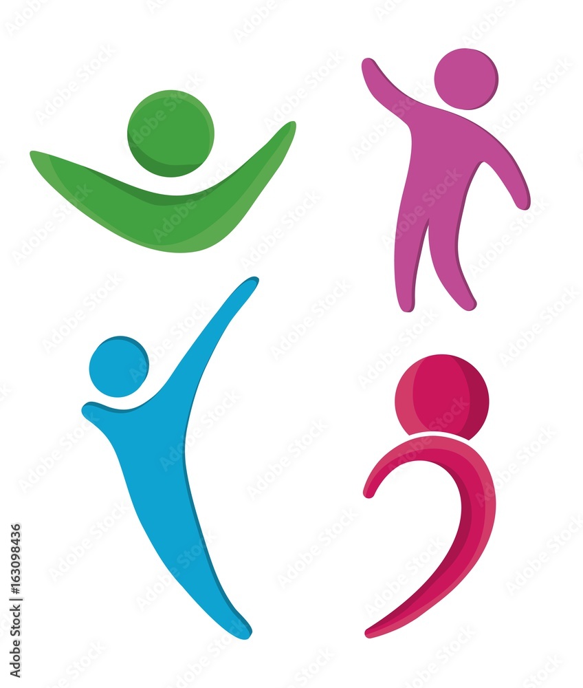 Abstract human figures icon set over white background colorful design vector illustration Abstract human figures icon set over white background colorful design vector illustration