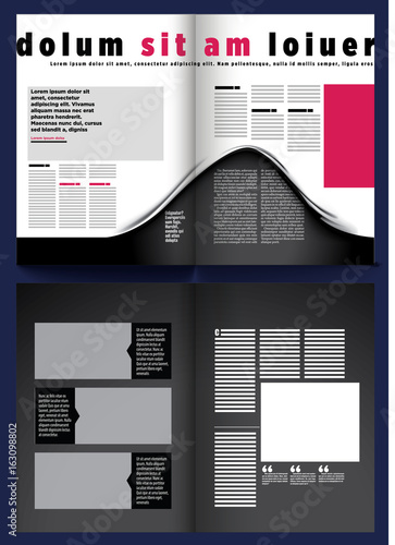 Modern magazine template, information under the rug