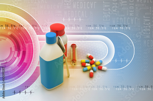 Medical bottles and pills