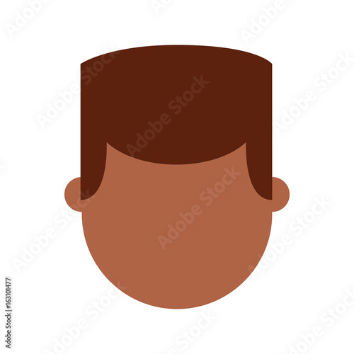 young man black head avatar character vector illustration design