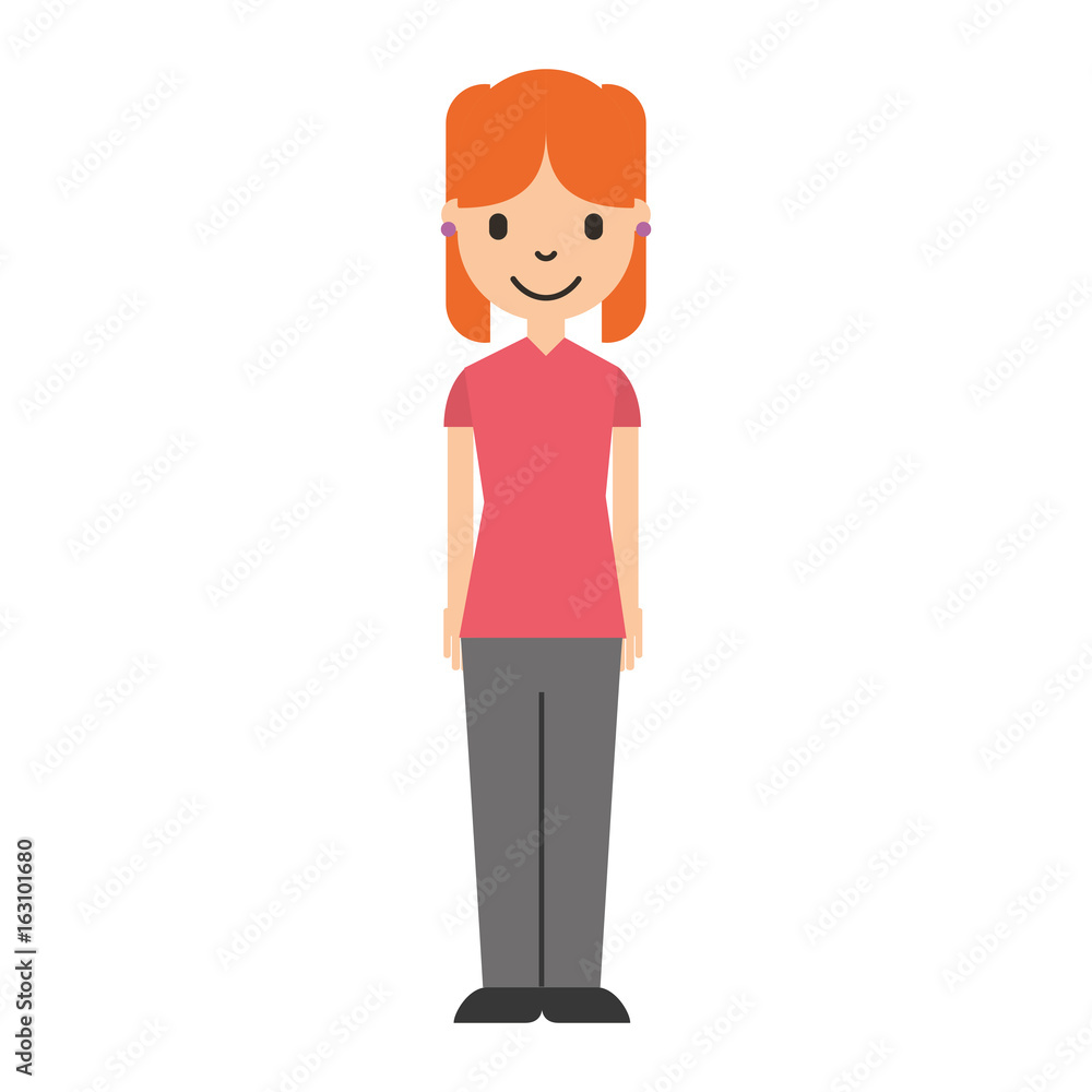 cute young girl avatar character vector illustration design