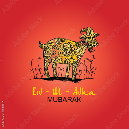 Illustration of Goat for Eid-Ul-Adha photo