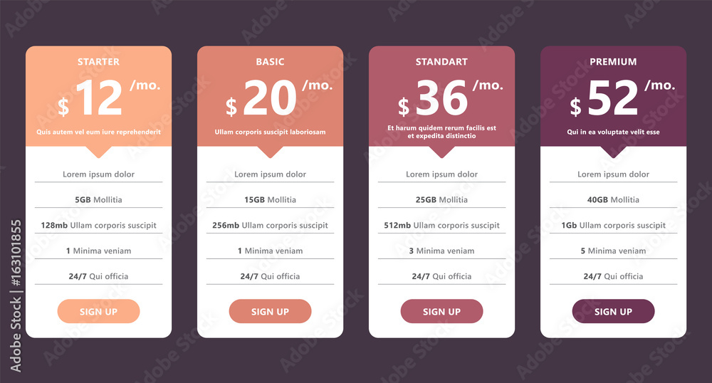 pricing plans and tables for websites and applications pricing plans and tables for websites and applications