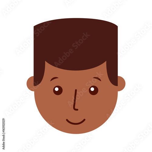 young man black head avatar character vector illustration design