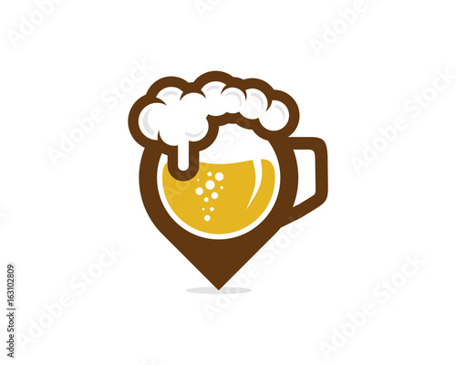 Beer Point Icon Logo Design Element