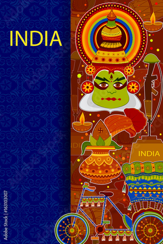 Incredible India background depicting Indian colorful culture and religion