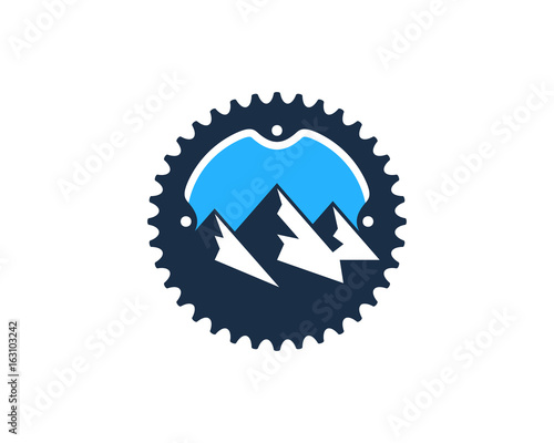 Mountain Bike Badge Icon Logo Design Element