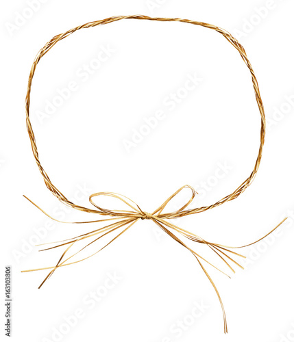Frame with bow from raffia rope