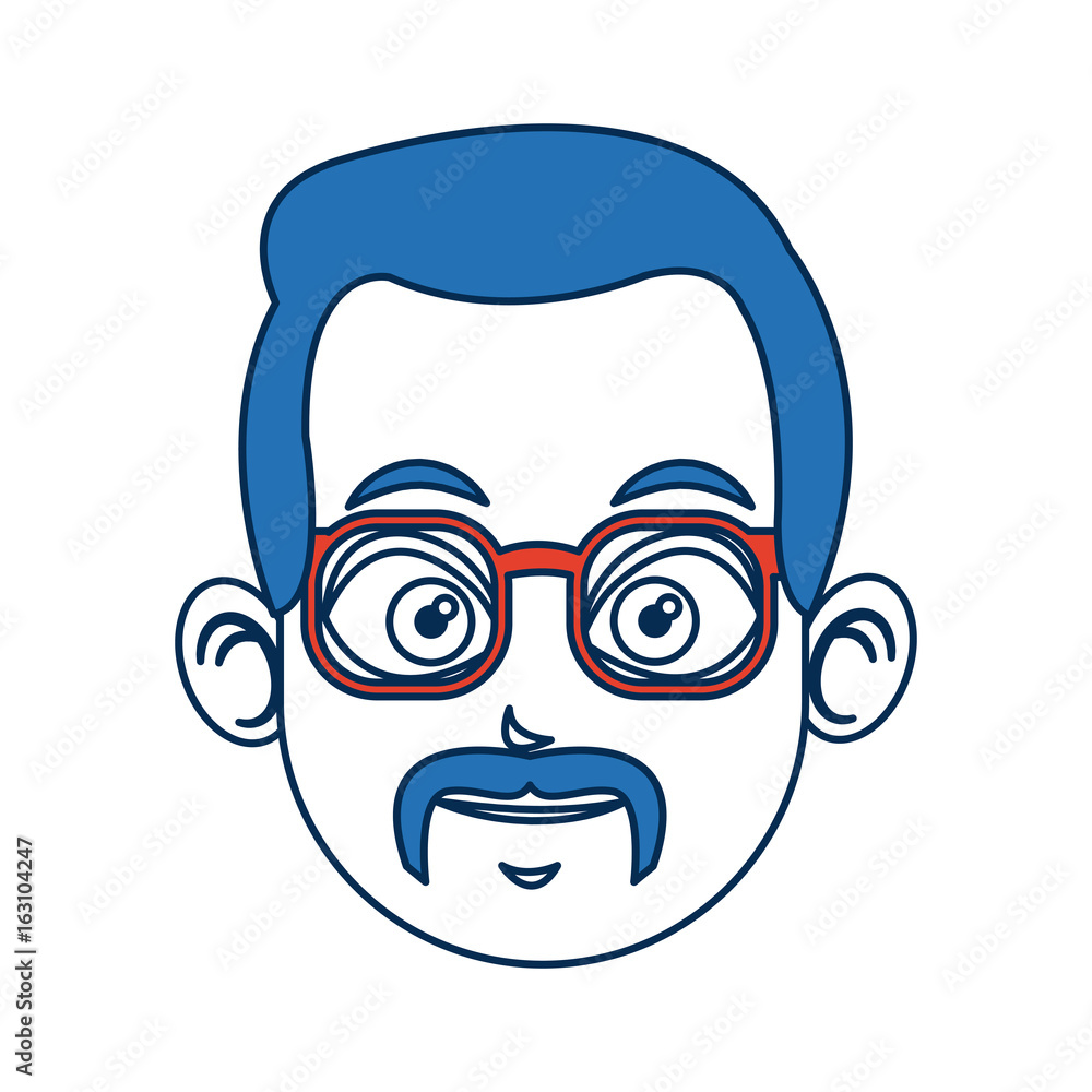 Obraz premium man character blue hair avatar image