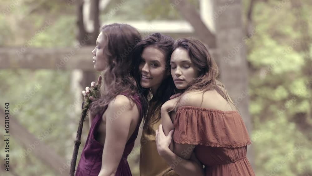 Beautiful Mixed Race Models Pose In Lush Forest Beautiful Mixed Race Models Pose In Lush Forest