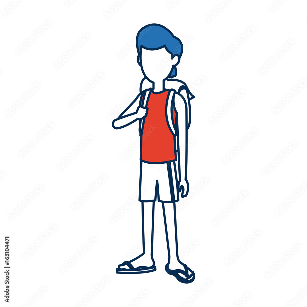 character guy young traveler standing person character guy young traveler standing person